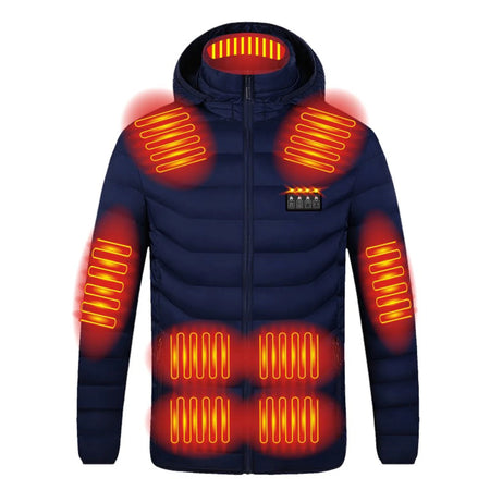 Winter Clearance 2024! Heated Jacket for Men Women, Electric Heating Coat, 19 Heating Zones, Long Sleeve Hooded Zip Winter Heated Vest Windproof Outerwear(Battery Not Included)