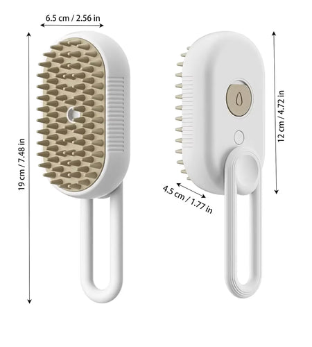 Steamy Dog Brush Electric Spray Cat Hair Brush 3 In1 Dog Steamer Brush for Massage Pet Grooming Removing Tangled and Loose Hair