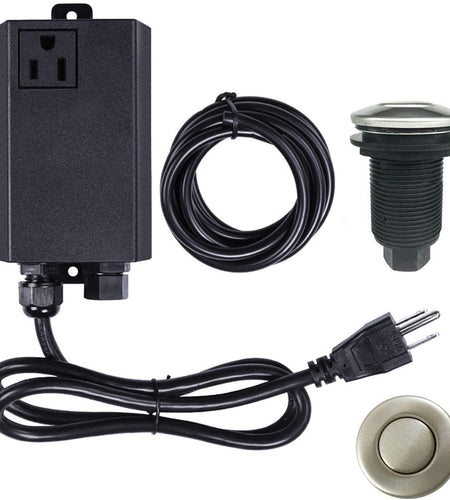 Garbage Disposal Air Switch Kit Sink Top Waste Disposal Stainless Steel Brushed Nickel On/Off Air Button Food and Waste Disposals Part by