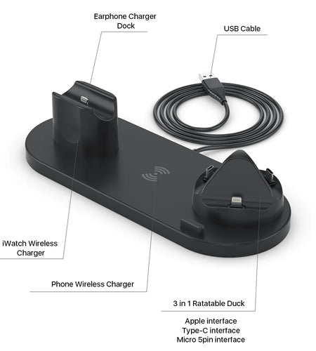 Wireless Charger for Iphone 6 in 1 Wireless Charging Station Stand for Multiple Devices