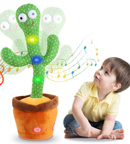 Kids Dancing Talking Cactus Toys Singing Mimicking Recording Repeating What You Say Cactus Plush Toy with 120 Song Dancing Smart