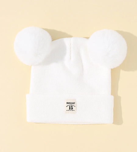 Solid Color Wool Knitted Bonnet Bebe Newborn Baby Hat Pompom Cute Winter Hat for Kids Boys Girls Children Warm Beanie Cap 0-3Y