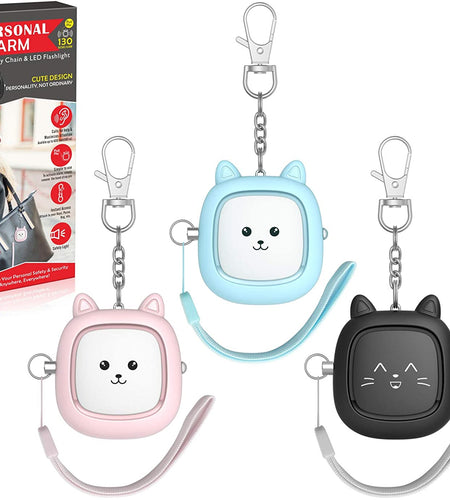 Safe Sound Personal Alarm,  3 Pack 130 Db Loud Siren Song Emergency Self-Defense Security Alarm Keychain with LED Light, Personal Sound Safety Siren for Women, Men, Children, Elderly