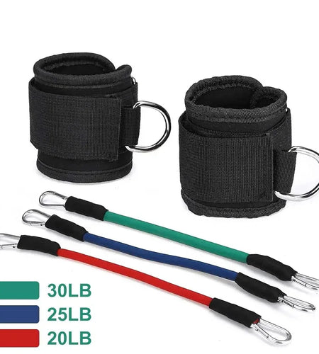 Booty Leg Resistance Bands with Ankle Strap Hip Fitness Trainer Pull Rope Exercises Band Leg Butt Training Women Glutes Workout