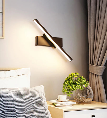 LED Wall Lamp Nordic Modern Minimalist Bedroom Bedside Lamp Creative Staircase Lamp Living Room Rotating Wall Lamp