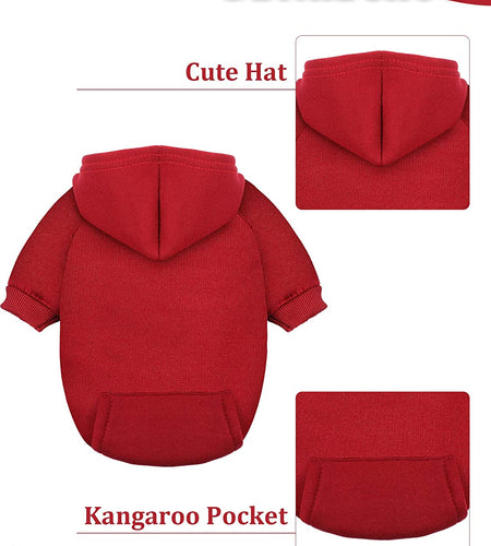 4 Pieces Small Dog Sweaters Dog Hoodie Clothes with Hat for Small Dogs Boy Chihuahua Clothes with Pocket Puppy Pet Winter Clothes Warm Hoodies Coat Sweater Shirt (XXS)