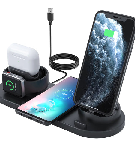 Wireless Charger for Iphone 6 in 1 Wireless Charging Station Stand for Multiple Devices