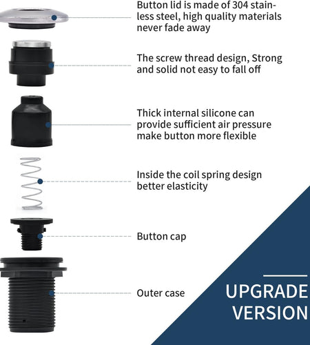 Garbage Disposal Air Switch Kit Sink Top Waste Disposal Stainless Steel Brushed Nickel On/Off Air Button Food and Waste Disposals Part by